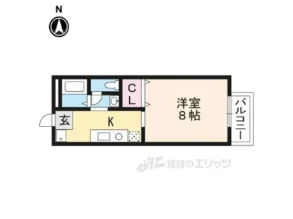 フォーブルTANAKAⅡ(1K/2階)の間取り写真