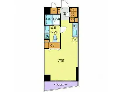 シンシア千駄木(1K/8階)の間取り写真