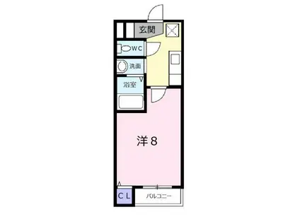 シャイン湯野原(1K/2階)の間取り写真