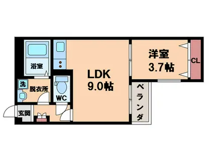 WIZABENO(1LDK/4階)の間取り写真