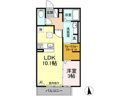 RIQUEZA穂積(1LDK/1階)の間取り写真