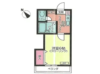 BEコーポII(1K/1階)の間取り写真