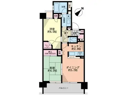 グリーンコート相模大野(2DK/3階)の間取り写真