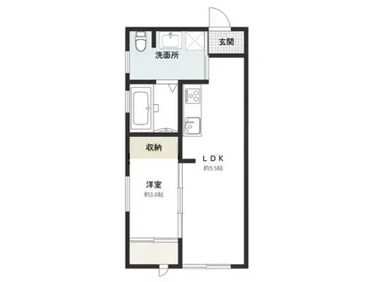 KOYA 430(1LDK/1階)の間取り写真