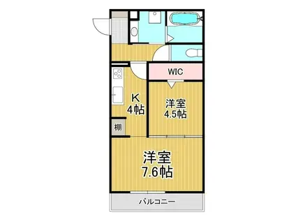 コンフォーティア宮田 A棟(2K/1階)の間取り写真