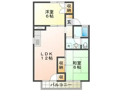 セジュールフジタ(2LDK/2階)の間取り写真