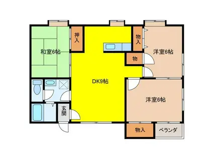 ケンハウスIII(3DK/2階)の間取り写真