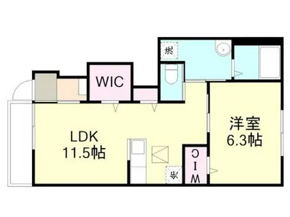 アンジュ アジュール(1LDK/1階)の間取り写真