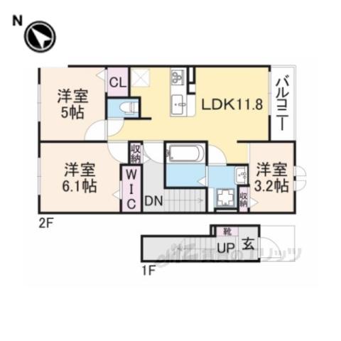 サンリットMⅡ(3LDK/2階)の間取り写真