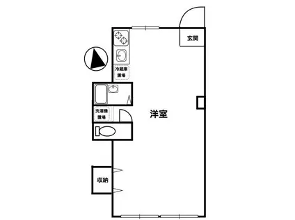 東山堂コーポ 敷無 手無 シェア・外国籍可 店舗(ワンルーム/2階)の間取り写真