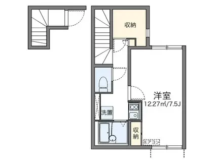 TRII(1K/2階)の間取り写真