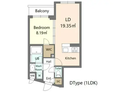アリビス新江古田(1LDK/1階)の間取り写真