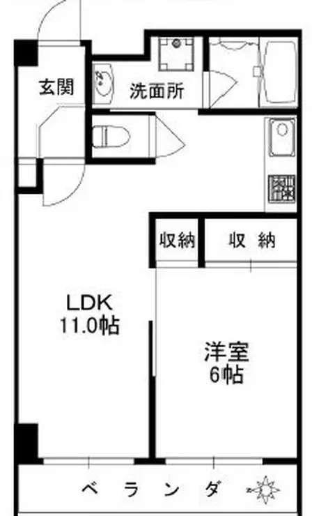 田原町グリーンハイツ 6階階 間取り