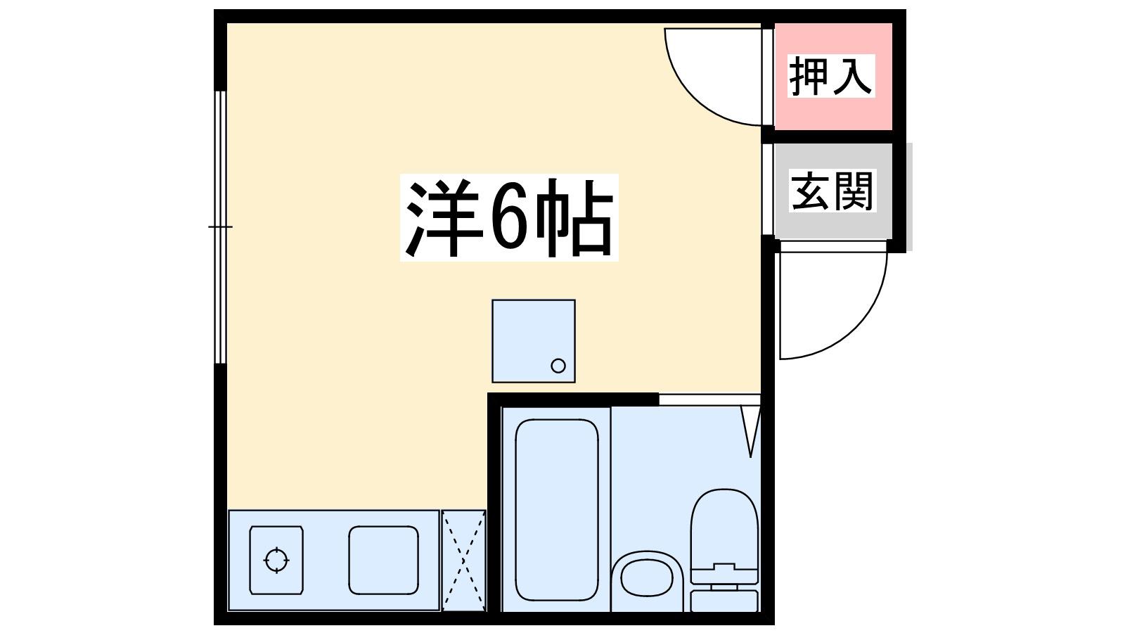 ベルベデーレ(ワンルーム/2階)の間取り写真