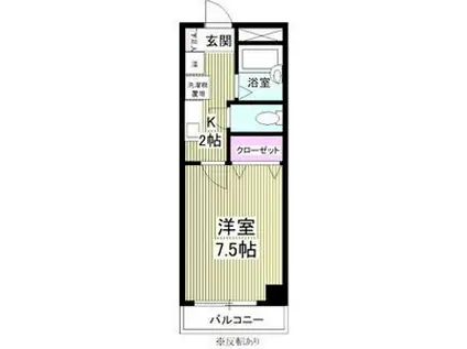 CASA児玉(1K/3階)の間取り写真