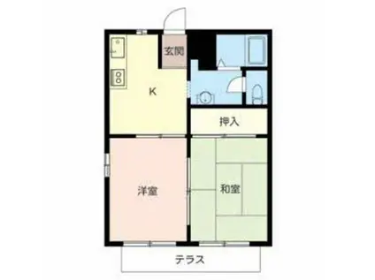 ファミールプラザIII(2K/1階)の間取り写真