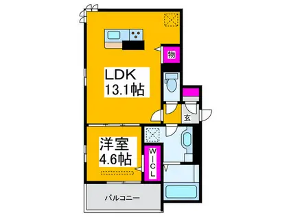 ラ メゾン ピック 中百舌鳥(1LDK/3階)の間取り写真