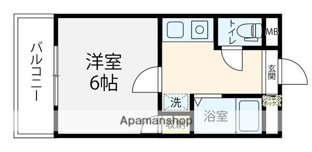 ウッドビレッジ高尾台(1K/2階)の間取り写真