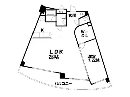 BRIS中井(1LDK/9階)の間取り写真