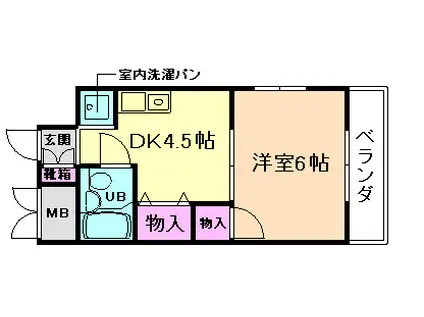 フローレンス小野原(1DK/4階)の間取り写真