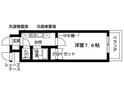 ESTUDIO原(1K/6階)の間取り写真
