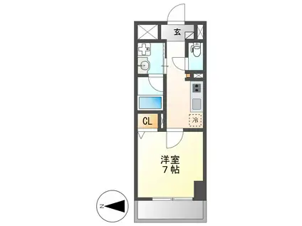 ヴェルドミール(1K/9階)の間取り写真