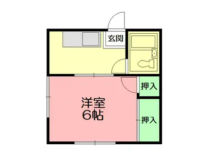 みつだハイツ(1K/1階)の間取り写真