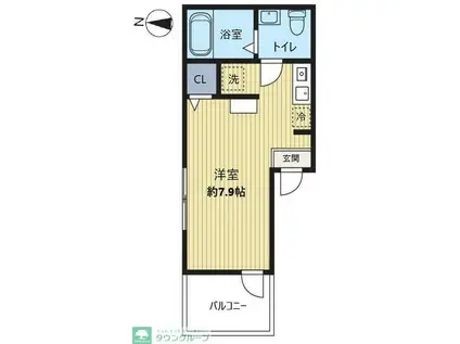 MELDIA大宮B(ワンルーム/1階)の間取り写真