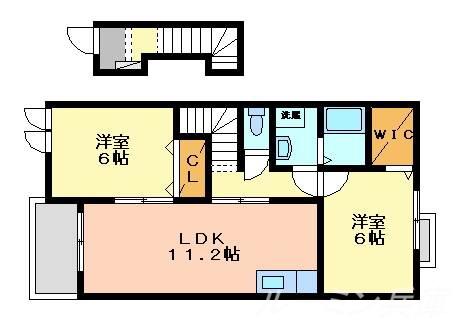ネオロイヤルB棟(2LDK/2階)の間取り写真