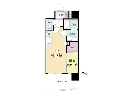 セレニテ三宮プリエ(1LDK/10階)の間取り写真