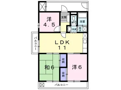 宮内ビル(3LDK/2階)の間取り写真