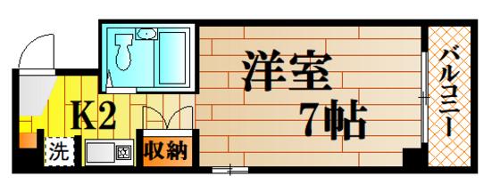クリエーション中広(1K/4階)の間取り写真