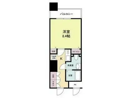 メゾンドヴィレ大阪城公園前(1K/16階)の間取り写真