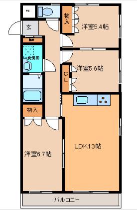 サルイオビヒロ(3LDK/8階)の間取り写真