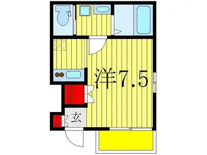 RETRAITE(ワンルーム/1階)の間取り写真