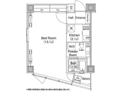 エルスタンザ代官山(1K/4階)の間取り写真