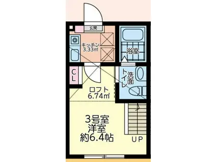 ショコラレゼ(1K/1階)の間取り写真