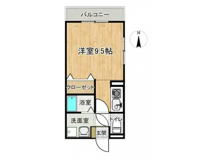 サンヴェルデ白岳(ワンルーム/3階)の間取り写真