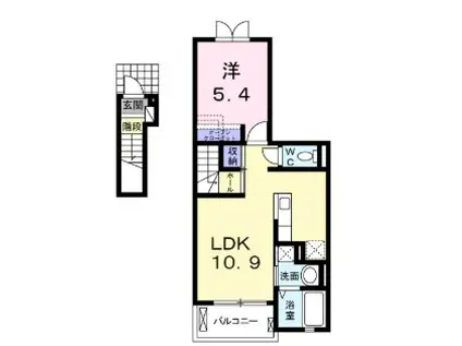 ヴェルドミールIV(1LDK/2階)の間取り写真