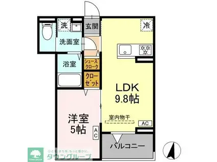 セレスティア大島(1LDK/3階)の間取り写真