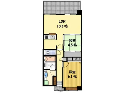 トーカンマンション南山手(2LDK/5階)の間取り写真
