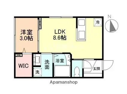 CALMPORT N(1LDK/1階)の間取り写真