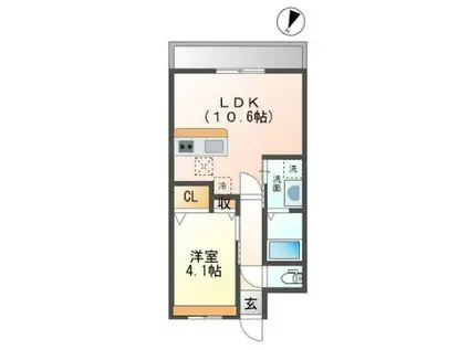 インペリアル・エムIMPERIAL・M(1LDK/1階)の間取り写真