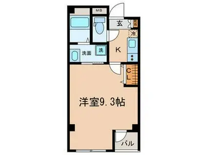 トミテラス(1K/4階)の間取り写真