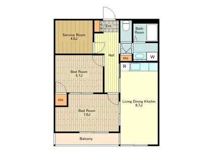 レジデンス高尾(2SLDK/2階)の間取り写真