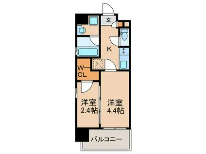 シーズンフラッツ矢場(2K/5階)の間取り写真