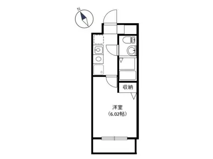 リアン駅前マンション(1K/2階)の間取り写真