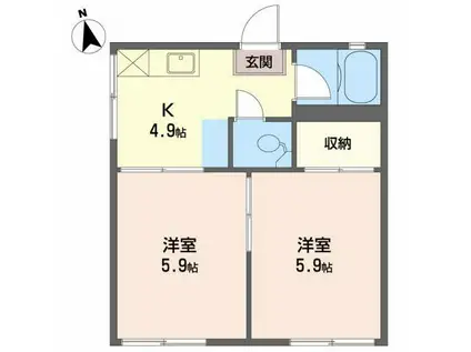 中村ハイツNO.1(2K/2階)の間取り写真