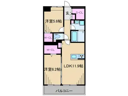 ジョウテンヒサリコ(2LDK/2階)の間取り写真