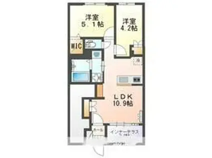 SAN FELICE(2LDK/1階)の間取り写真